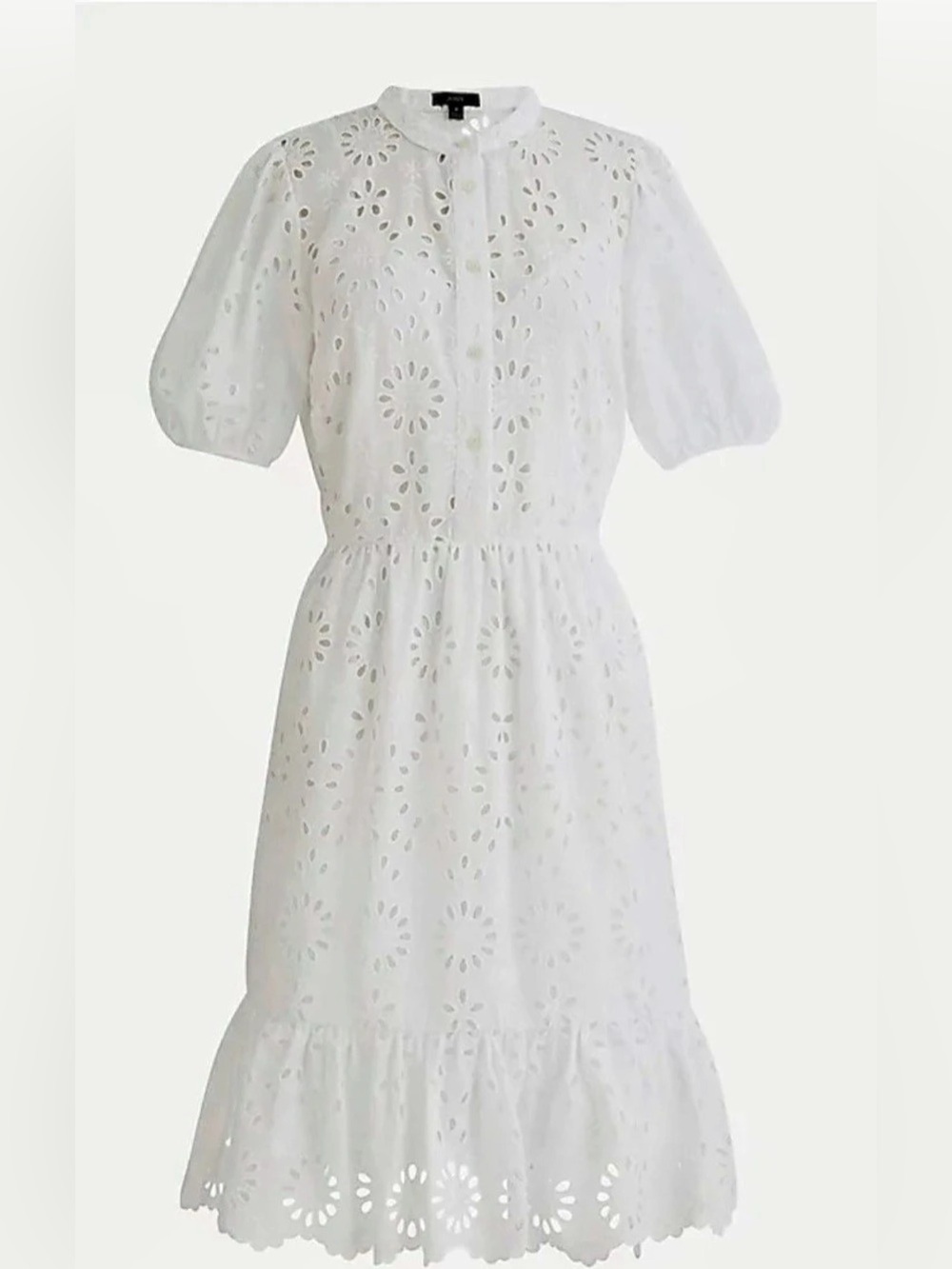 J.Crew Puff-sleeve eyelet dress White Size 4